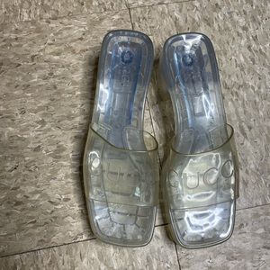 Clear Women's slide sandal with Gucci logo